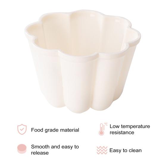 4Pcs Miniature Flower Shaped Pudding Tart Molds Non-Stick Pan Set for Bread Cake Pie Baking Mold Kit for Home Kitchen Outdoor Travel Restaurant