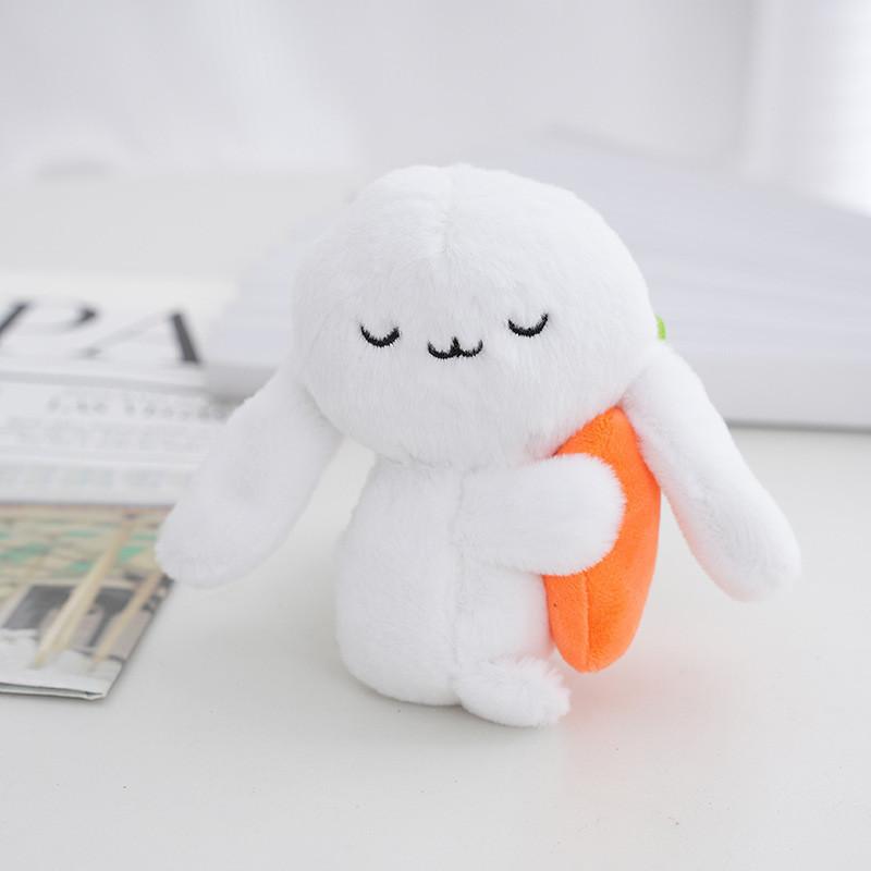 Sweet Plush Rabbit Keychain Charming And Soft Bunny Stuffed Animal For Bags Backpacks Wholesale белый