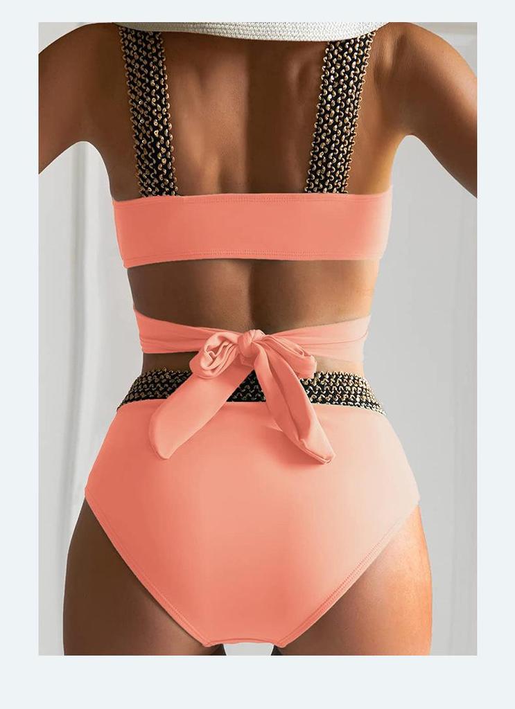 2026 European & American Sexy Cross Backless Two-Piece Bikini for Women