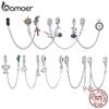 Bamoer 925 Silve Safety Chain Charms Collection for Women Original Silver Snake Bracelet DIY Fine Jewelry Accessories