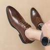 High End Brand Interview Office Business Shoes British Style Black Brogue Shoes Massage Soles Men's Wedding Square Toe Shoes