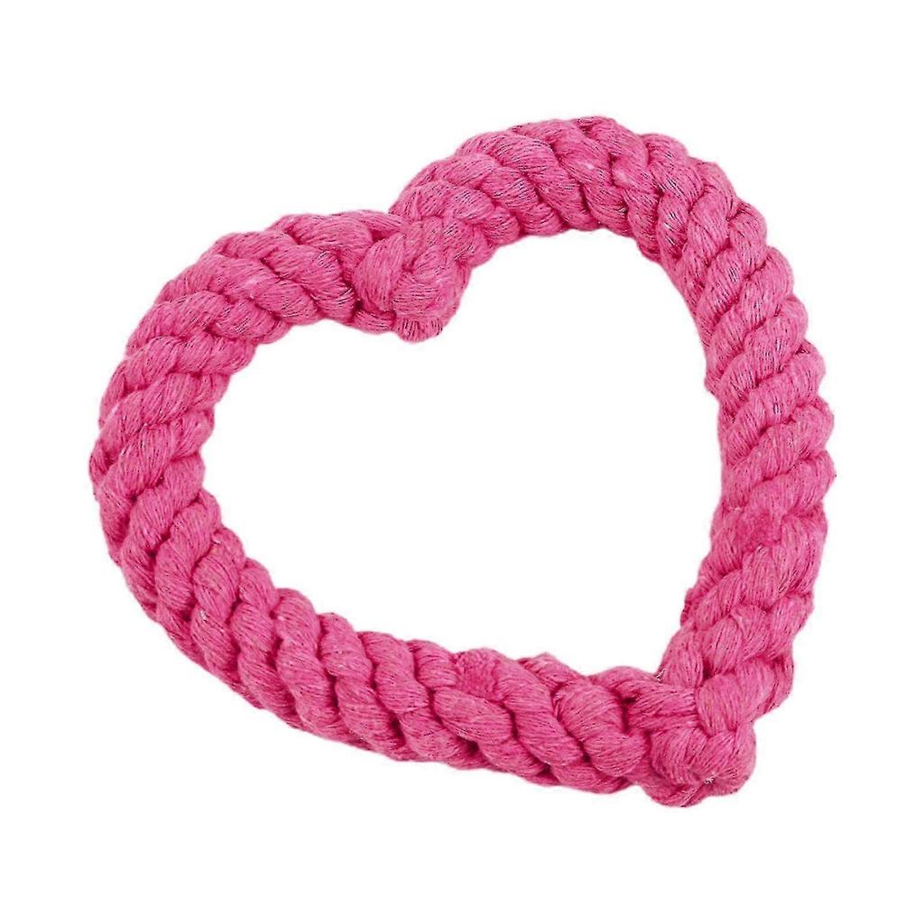 Creative heart-shaped dog chew toy, durable and fun for cat training and chewing, Christmas pet supplies, Dark Pink.