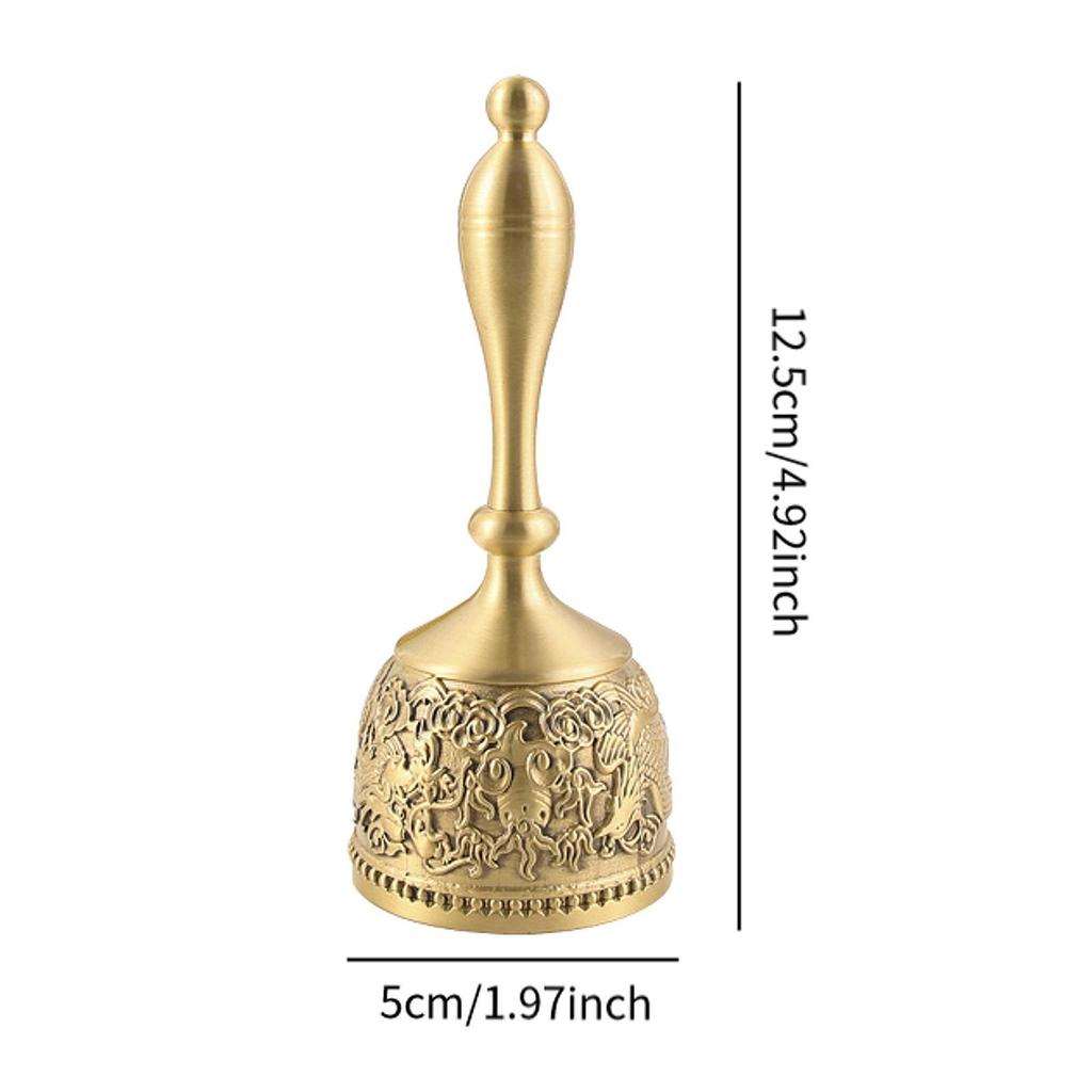 Brass Hand Bell Gold Teacher Bell Service Bell for Party Dinner Celebrations