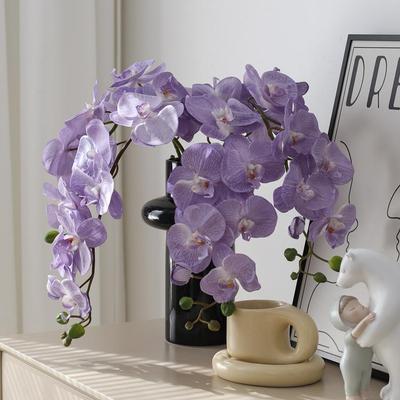 Purple Phalaenopsis Orchid Luxury Artificial Flowers for Home and Wedding Decoration