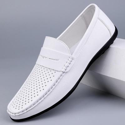 Scarpe da Uomo Marca di Lusso Scarpe Eleganti in Pelle Traforate Traspiranti Scarpe Casual Mocassini Slip-On Loafer Scarpe Leggere da Guida