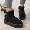 Women's padded lining soft thick sole heightening outdoor thickened warm lightweight comfortable stirrups ground cotton shoes snow boots