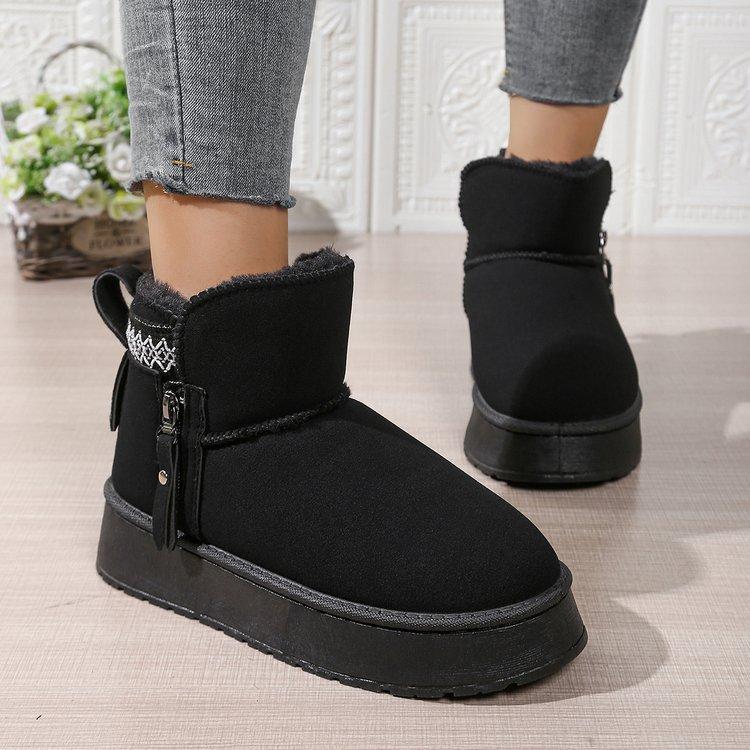 Women's padded lining soft thick sole heightening outdoor thickened warm lightweight comfortable stirrups ground cotton shoes snow boots