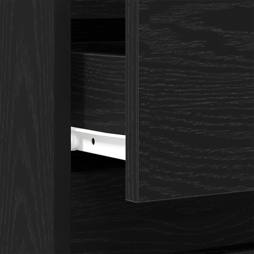 Nightstand Black Oak 40 x 35 x 50 cm Engineered Wood