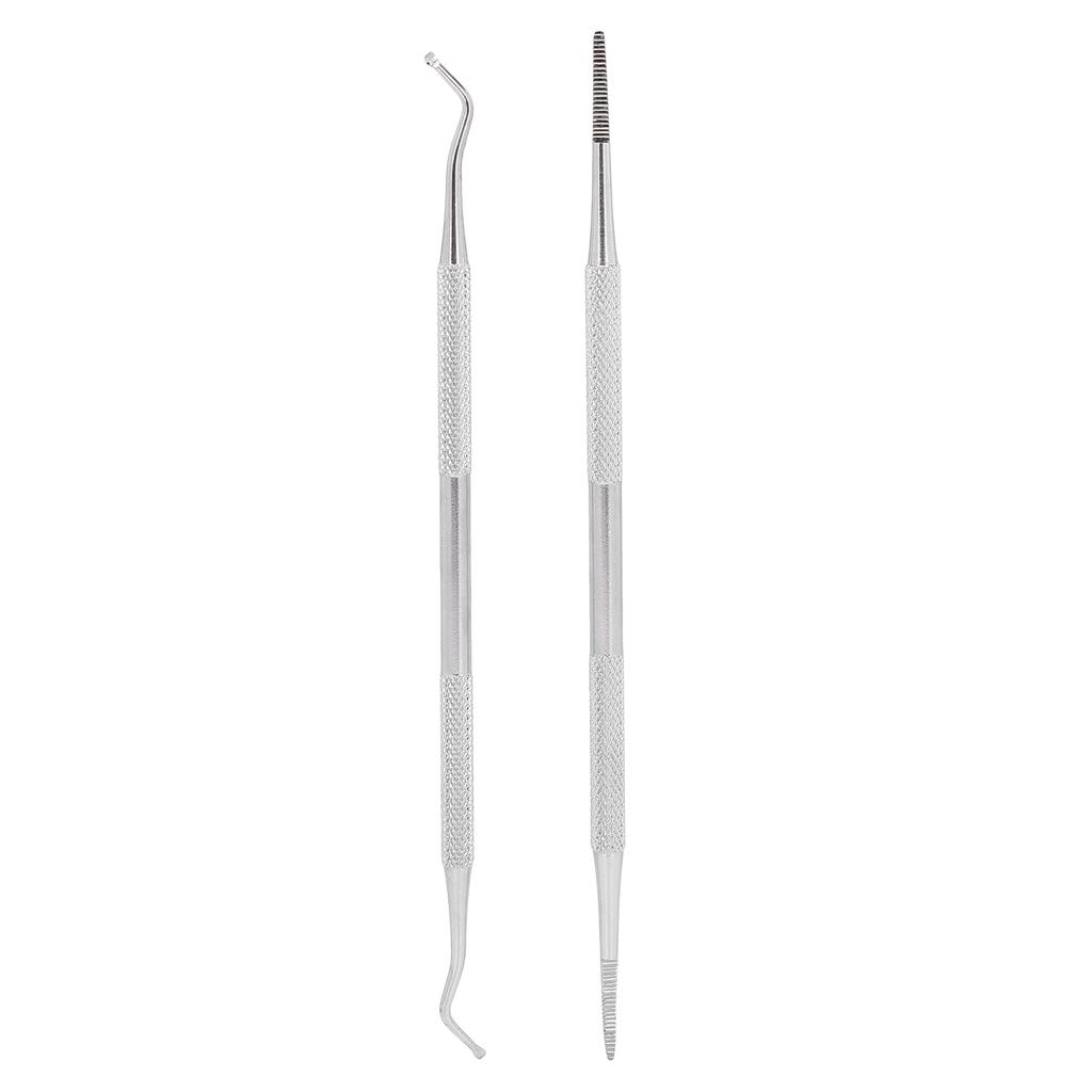 2pcs Ingrown Toenail Tools Stainless Steel Nail Picker Dual Ends Nail File Toenail Cleaner Tools