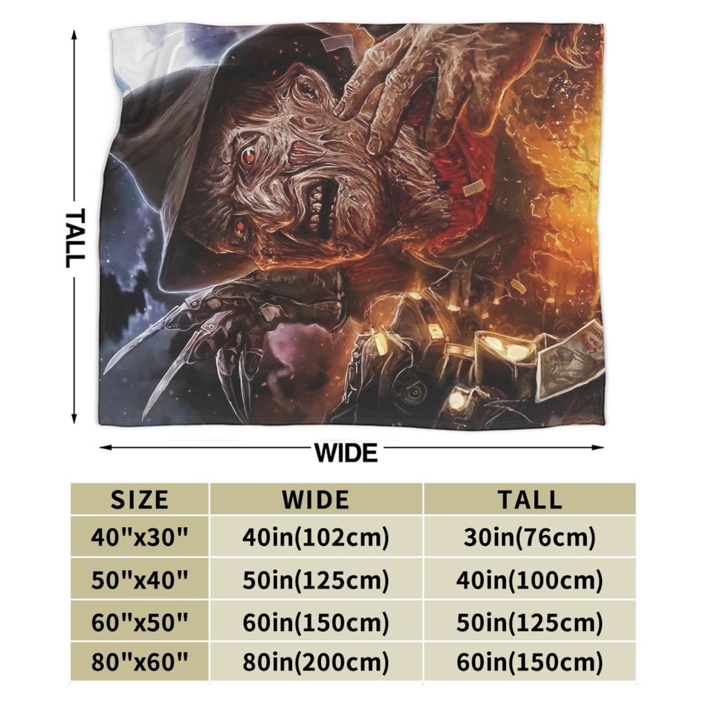 Freddys Krueger Halloween Art Spooky Retro Horror Blanket  Soft Plush Throw Blanket For Couch Chair Picnic Flannel Bedspread Bed