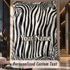 Zebra Star Blanket Theme Wall Tapestry Customized With Name Text Personalized Hanging Tapestry For Bedroom Living Room Decor