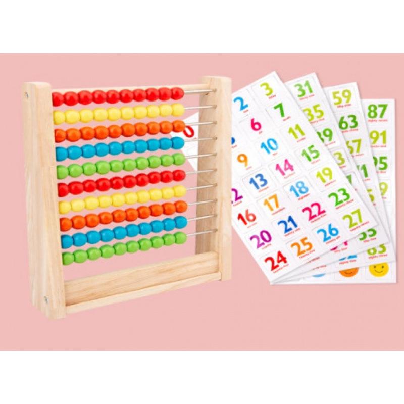 Colorful Wooden 10-Row Abacus for Children s Early Math Education Basic Model