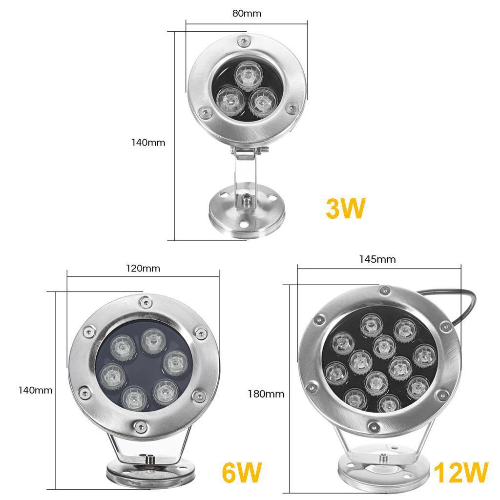3W/6W/12W  RGB Outdoor IP68Waterproof Colorful Water Spotlight Swimming Pool Light Fountain Light Led Underwater Light