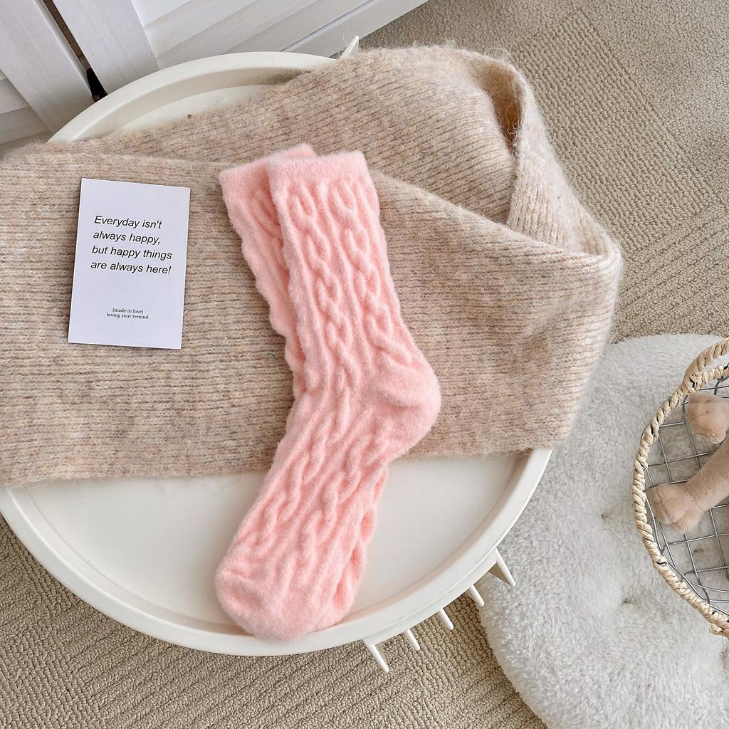 Women's Thickened Fleece Lined Socks, Autumn Winter Warm Fluffy Floor Socks, Cozy Plush Sleeping Home Socks