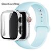 Glas + Gehäuse + Armband für Apple Watch Band 44/40/45/41/38/42/44 mm. Silikonarmband für iWatch Serie 3, 4, 5, 6, SE 78