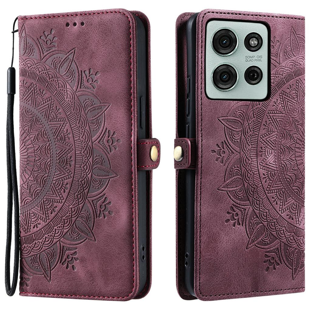 Style 016 For Motorola Moto G75 5G Case Skin Feel Totem Imprinted Wallet Leather Phone Cover
