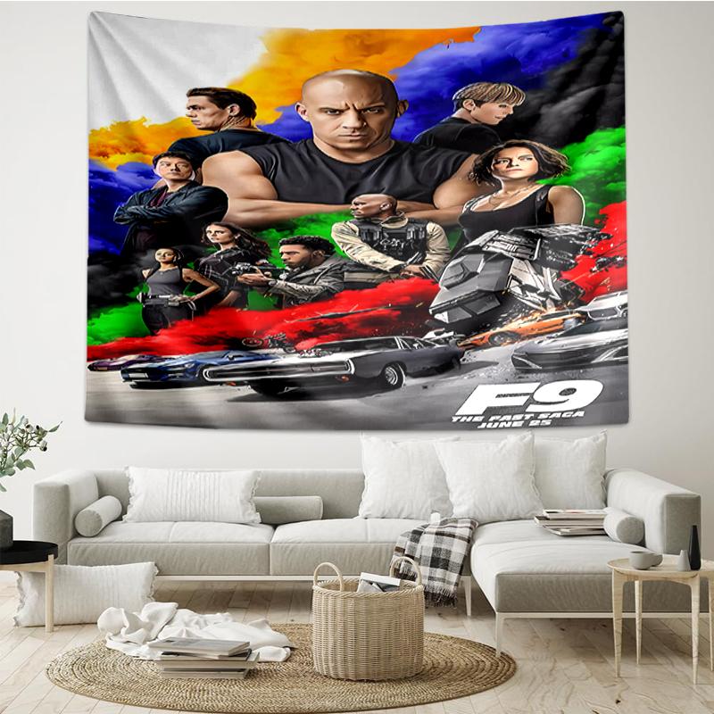 Fast-&-Furious Print Tapestry, Backdrop, Easy Setup, Ideal for Bedroom, Office & Living Room, with Aesthetic Wall Hanging Decor.