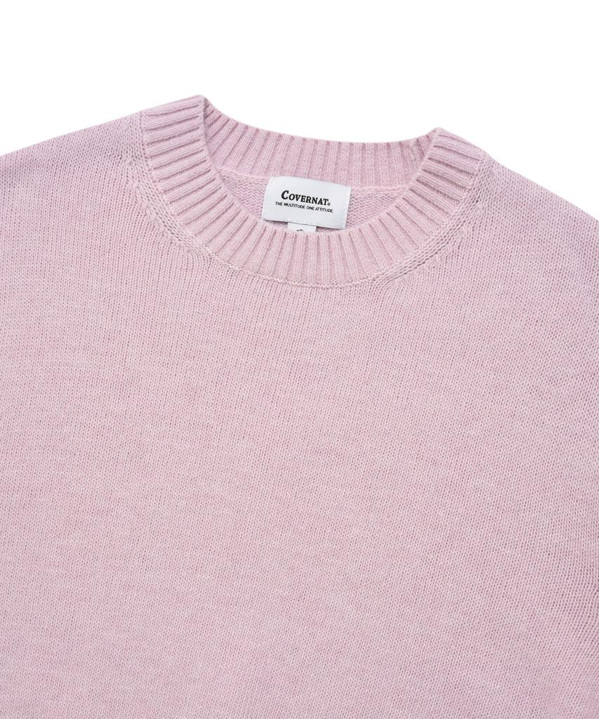 COVERNAT WOMAN Cashmere Blend Round Knit Lavender