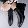 Fashion Luxury Brand Men Chelsea Boots Genuine Leather Winter Plush Ankle Boots Men's Dress Shoes Business British Style Casual Boots