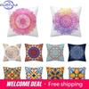 Ethnic Style Sofa Cushion Blue And Yellow Mandala Pattern Pillowcase Home Decoration Sofa Bedroom Car Pillowcase