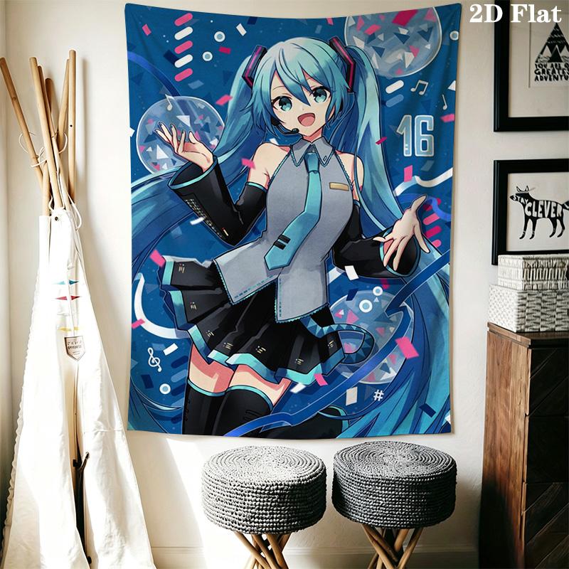 Hatsune Miku Pattern Home Decor Tapestry, Wall Hanging, Decorative RV Wall Cloth.NGT0928240