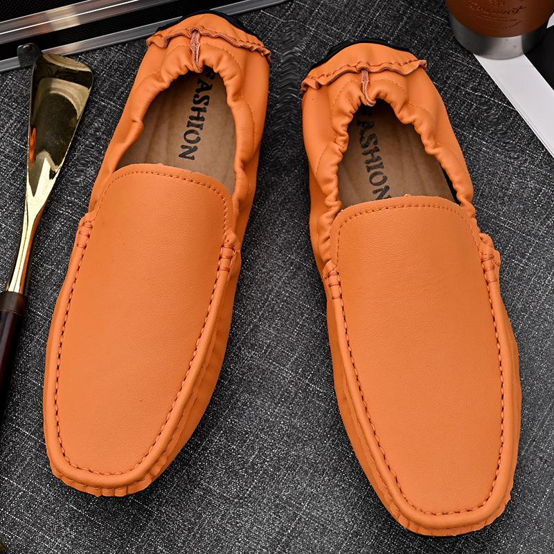 Summer New Hot-selling Amazon Large-size High-end Soft-soled Doudou Leather Shoes, Lazy Foot-covering Driving Men's Shoes