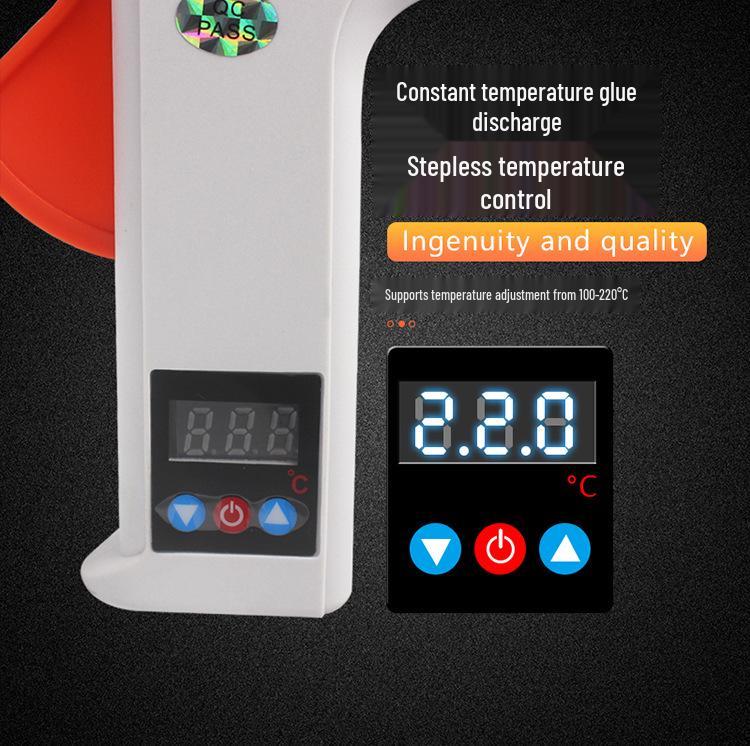 Pistol de lipit la cald cu temperatură reglabilă 120W cu afișaj digital - Grad industrial, batoane de lipici 11mm, temperatură constantă, pentru uz casnic