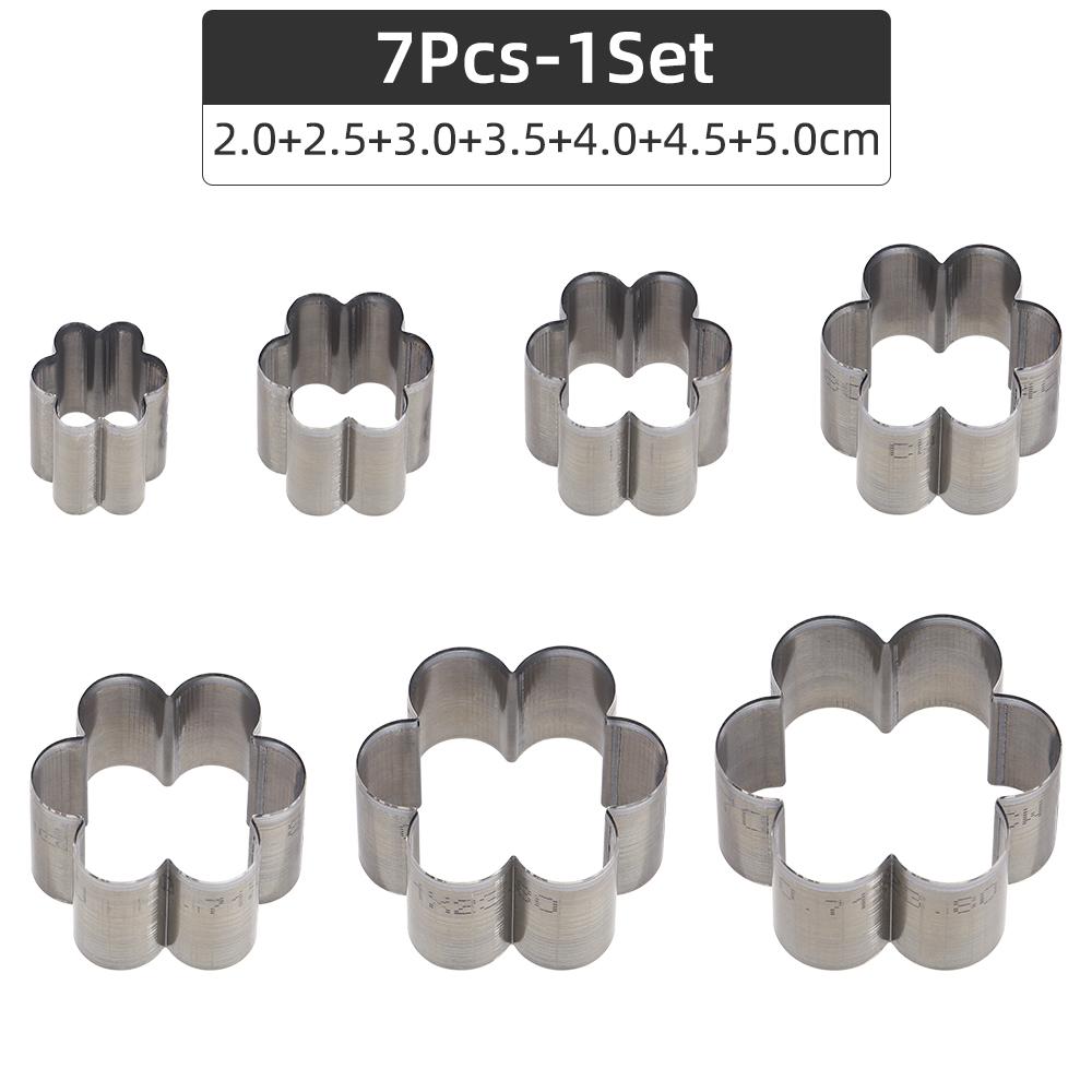 7pcs/set Flower Petal Metal Cutting Dies Set for DIY Faux Leather Crafts - High Carbon Steel Punching, Assorted Sizes (20-50mm)