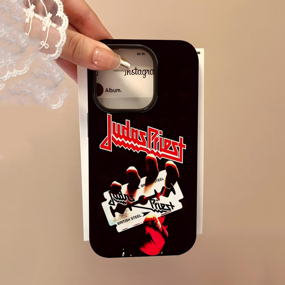 Rock Band Judas Priest Phone Case For IPhone 16 15 14 13 12 11 Pro Max 16 Plus Glossy 2 In 1 Bumper Cover