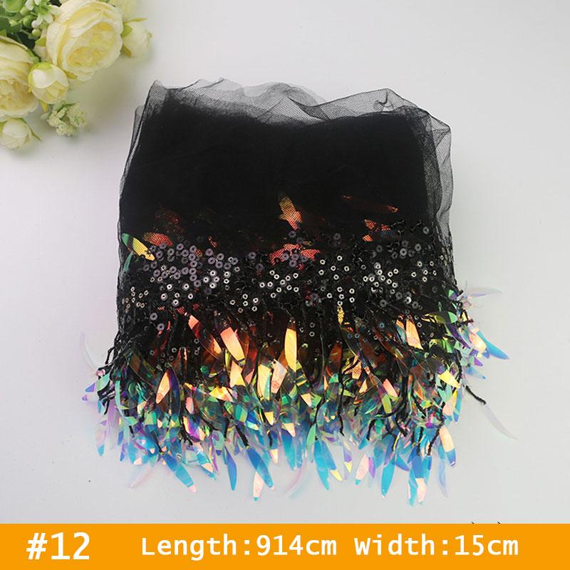 10 Yards Mesh Tassel Fringe Sequins Lace Trim Tassels Fabric DIY Sewing Stage Perform Latin Dress Wedding Clothes Accessories