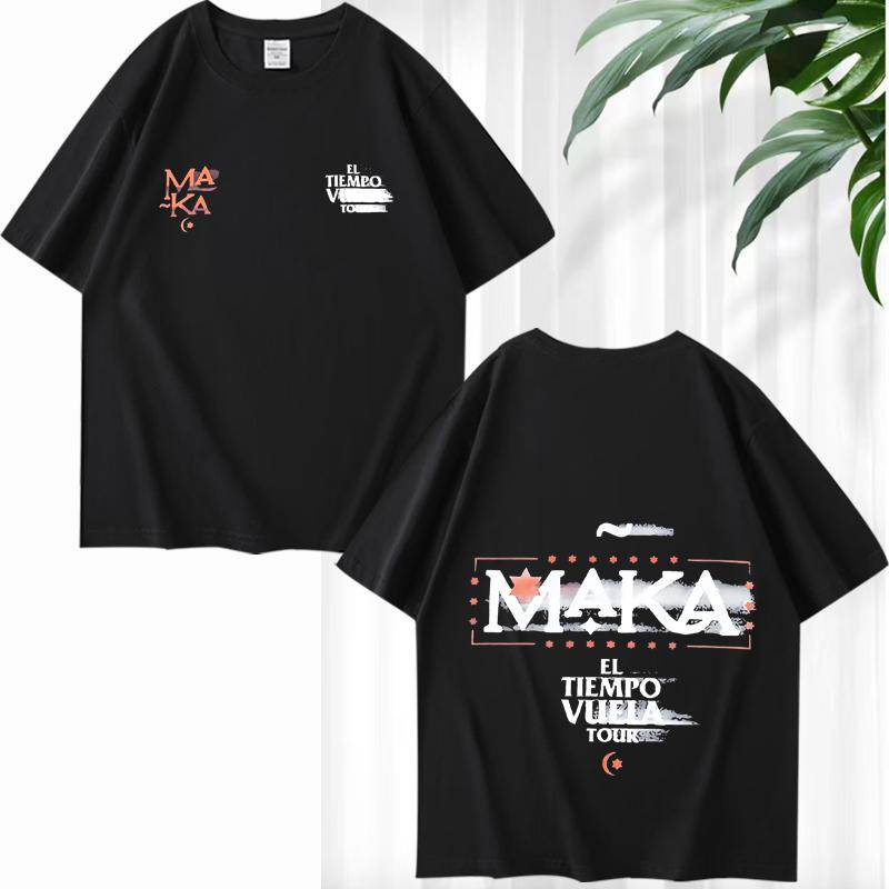 Rapper Maka El Tiempo Vuela Tour Merch T Shirt men women funny Oversized 100% Cotton short sleeve Summer print Unisextops