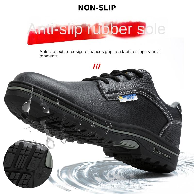 Labor Insurance Shoes Men's Anti-smash and Anti-puncture Plastic Bag Head Rubber Sole Insulating Safety Shoes