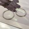 BF CLUB 925 Sterling Silver Earrings For Women Trendy Simple Circle Earring Jewelry Prevent Allergy Party Accessories