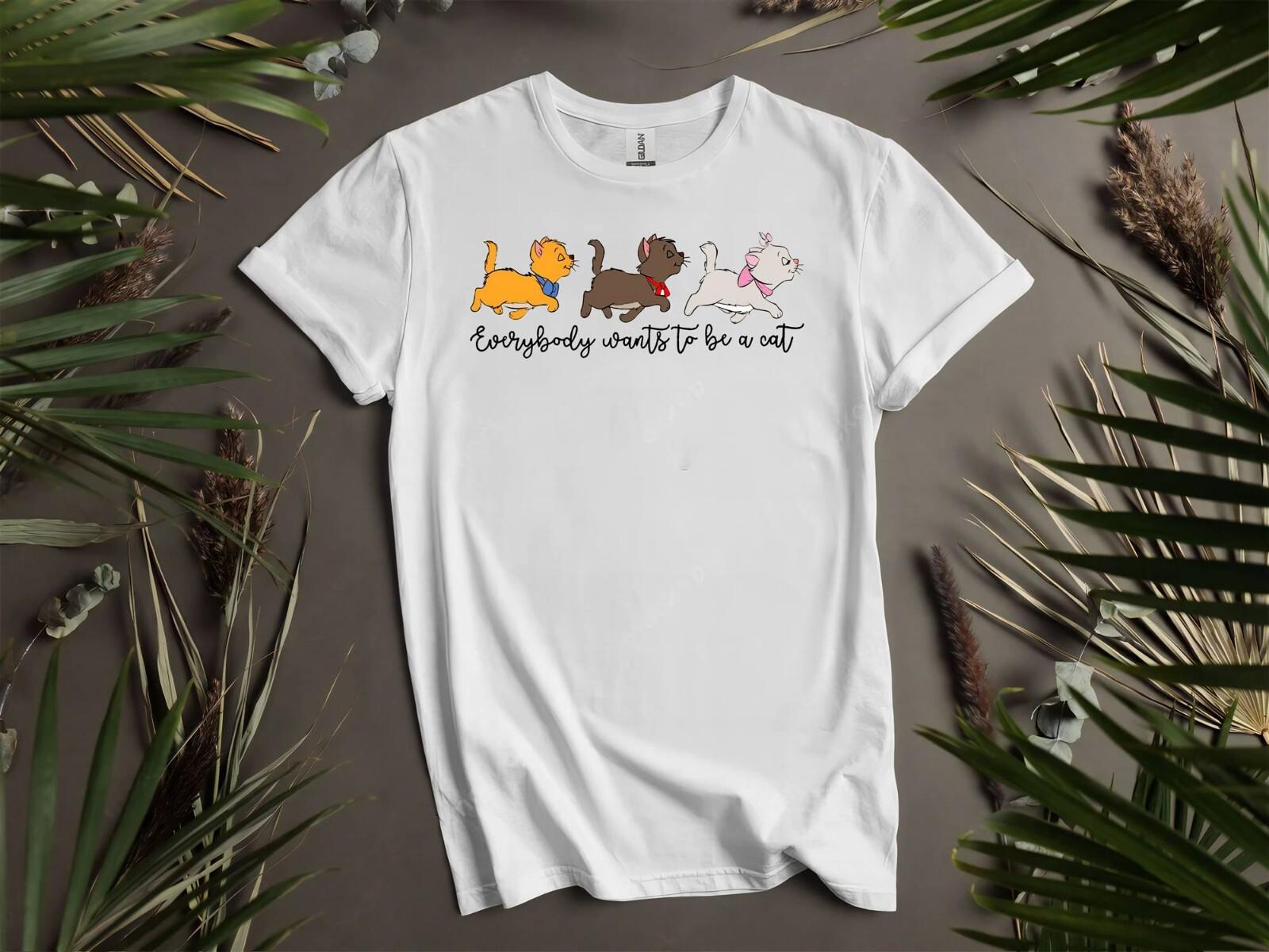 Cute Disney The Aristocats Everybody T-shirt T shirt Men Women Unisex Tshirt K56 XXXL