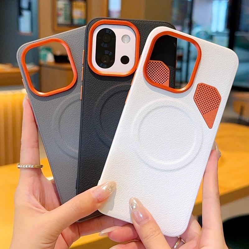 Voor OnePlus 13T Hoesje Hard PU Magnetisch Draadloos Opladen Beschermende Achterkant Hoesje voor OnePlus13 One Plus 13 13R 13S Telefoonhoes