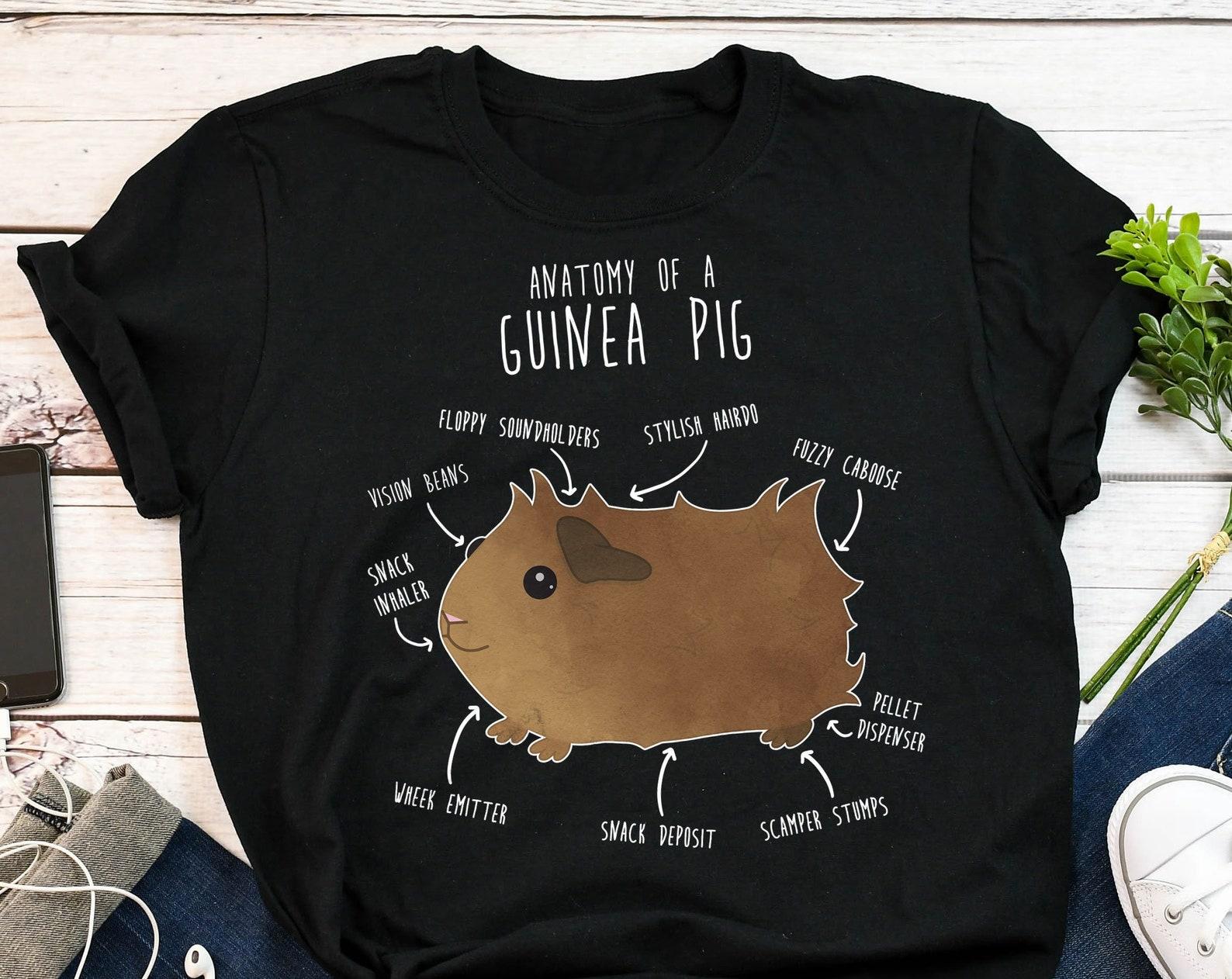 Funny Guinea Pig Shirt,  , Abyssinian Guinea Pig Lover Gift, Cute Cavy T-shirt, Pet Cavies Tshirt, Rodent Anatomy Pocket Pet Mom Dad 140