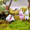 Rabbit Miniatures DIY Materials Moss Micro Landscape Ornament Succulent Doll Ornament Bow Tie Little Rabbit White
