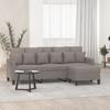 Vidaxl 3-Seater Sofa with Footstool, Taupe, 180 Cm, Fabric