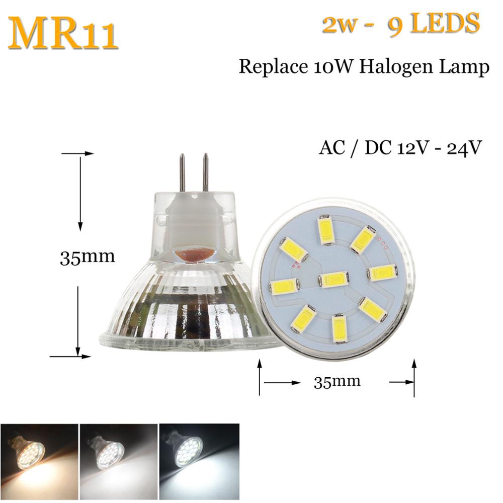 MR11 GU4.0 LED Spotlight Bulbs AC/DC 12V 24V 5733/2835 SMD 2W 3W 4W Warm/Cold/Neutral White Lamp Replace Halogen Light 9-18 LEDs