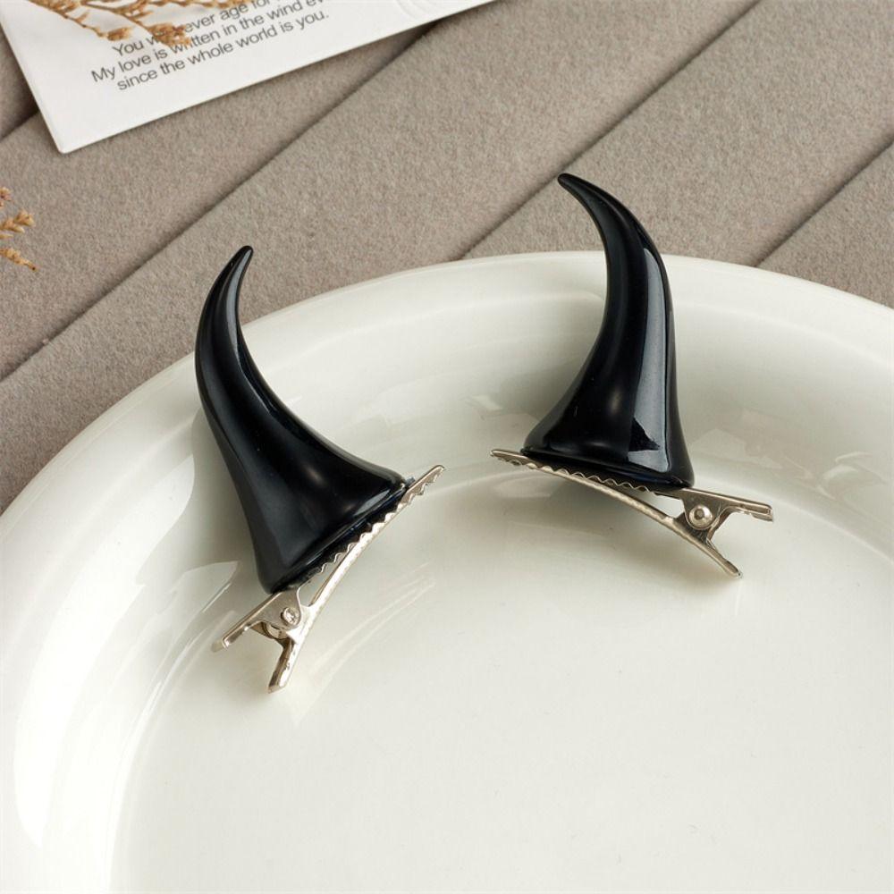 Dress Up Halloween Headwear Barrettes Cosplay Costume Hairpin Devil Horns Hair Clip  Party Props