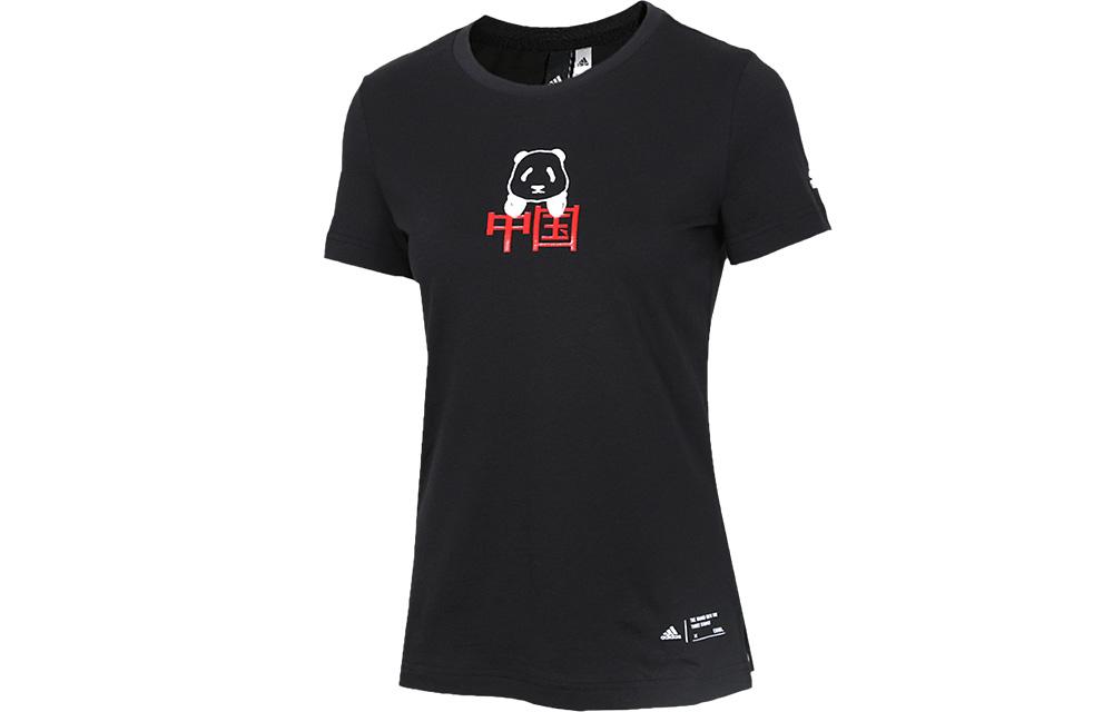 

Adidas T Shirts Women s Black Crew Neck Moderate Straight Fit FK4407 S