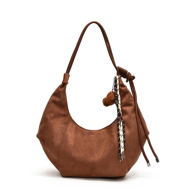Ielgy Retro Suede Large Capacity Bag Simple Underarm Bag