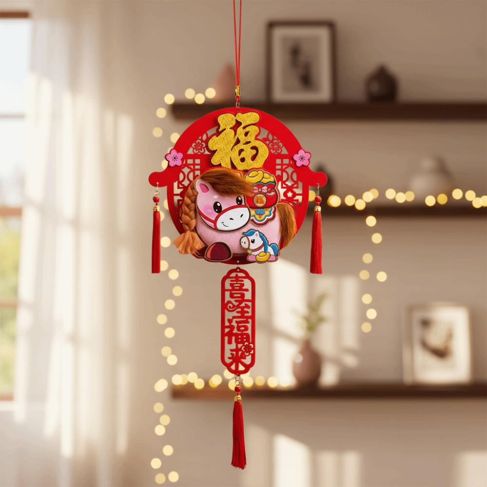 3D New Year Door Decoration Cartoon Spring Festival Ornament Plush Decoration  Home Furnishings