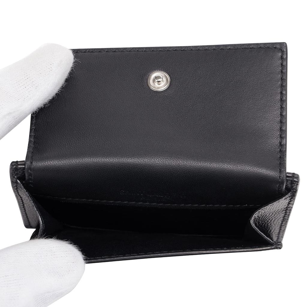 SAINT LAURENT Saint Laurent Etui na karty 552996 BTY7 N 1000 Klasyczna czerń Czarny [Przedmiot]