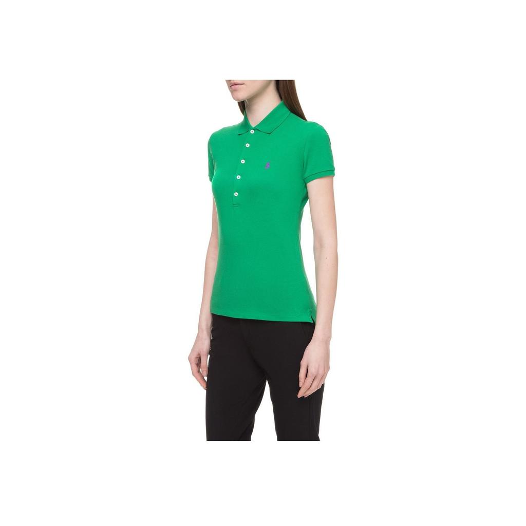 Polo Ralph Lauren Solid Color Logo Embroidered Short Sleeve Polo Shirt Women Tops Green WMPOKNINN810297-D08
