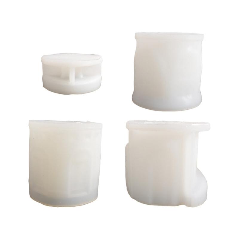 Multifuntional Silicone Mold Crafting Moulds Castles Shape Candle Holder Moulds Silicone Texture Suitable for Crafting