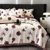 Piumone Estivo Sottile 4 pezzi Tessili per la Casa Lusso Leggero Coperta Estiva Fresca Taglia Queen Piumone per Aria Condizionata Set Lenzuolo Federe