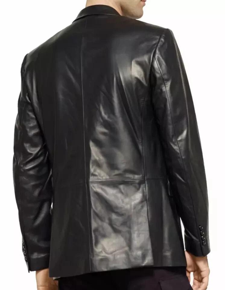 Fashion Party Formal Handmade Stylish Men's Real Lambskin Soft Leather Blazer