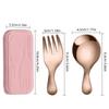 Spoon Fork Set Stainless Steel Portable Children's Rice Spoon Dessert Spoon Fruit Fork Short Handle Fork Spoon Mini Tableware