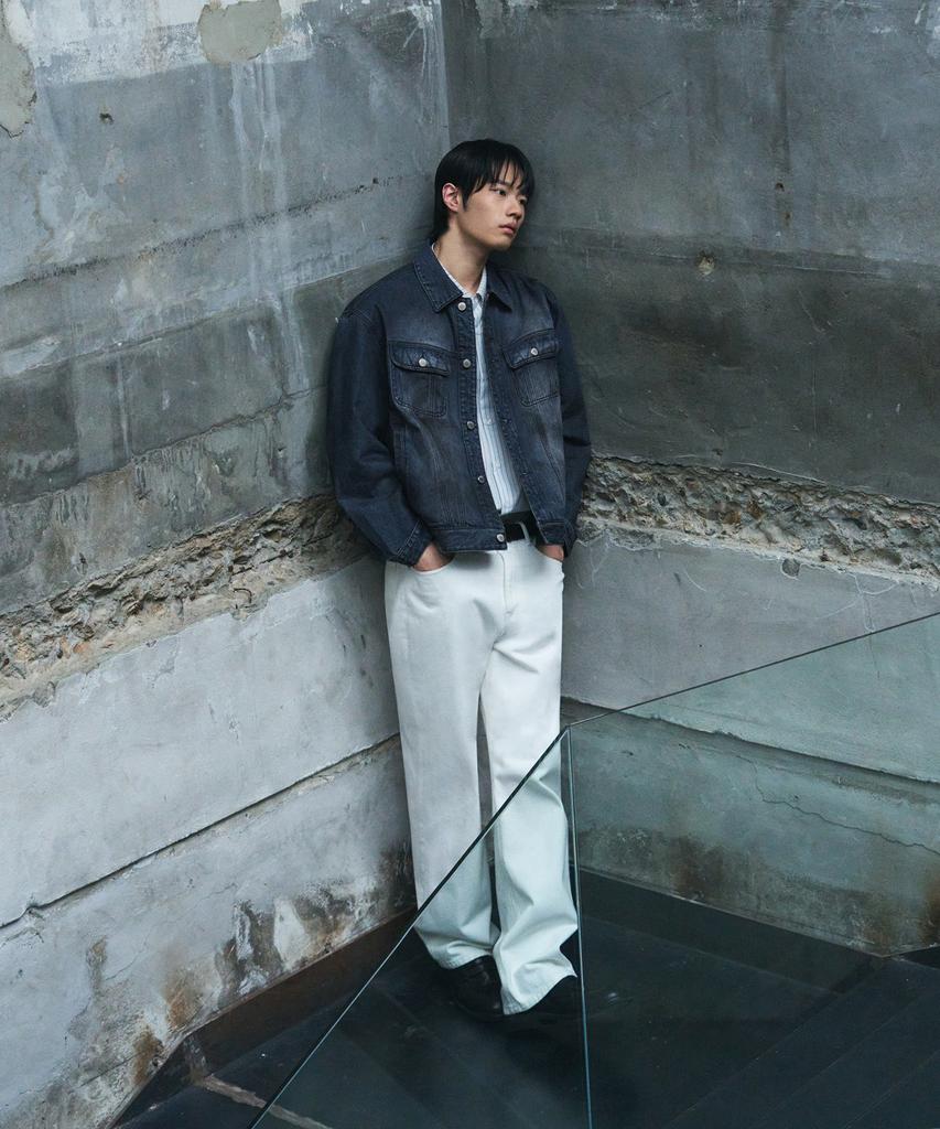 Draw Fit Low Smoke Denim Trucker Jacket [Midnight Blue]